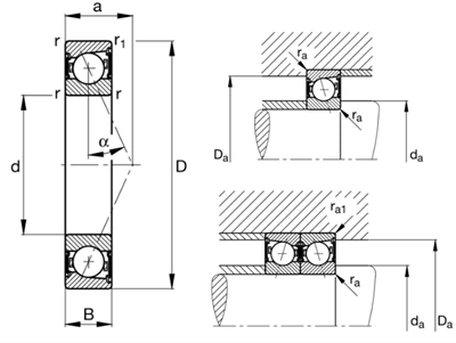 B7019-E-2RSD-T-P4S-UL Spindle Bearing Spindle Bearing drawing B7019-E-2RSD-T-P4S-UL Spindle Bearing Spindle Bearing drawing