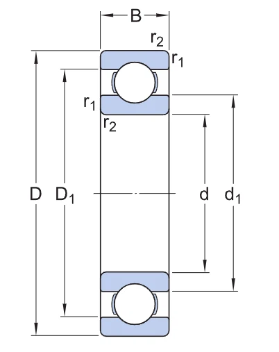 618/1180 MB Deep Groove Ball Bearing drawing 618/1180 MB Deep Groove Ball Bearing drawing