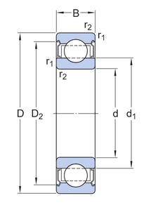 6220-2Z/VA228 Deep Groove Bearing drawing 6220-2Z/VA228 Deep Groove Bearing drawing